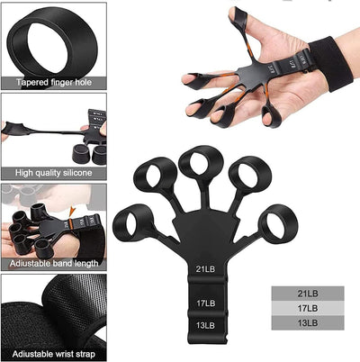 Finger Gripper,Finger Exerciser,Finger Strengthener,6 Resistant Levels Recovery Hand Grip,Portable Fitness Equipment