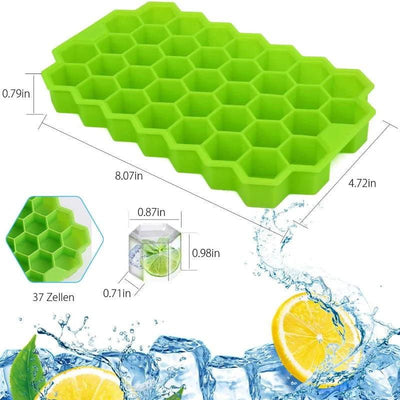 Silicone Ice Cube Tray with Lid - Honey Comb Push Pop Mini Ice Cube Molds