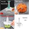 Manual Hand Push Chopper | Multi-functional Vegetable Meat Grinder, Grater, Chopper -1500 Ml